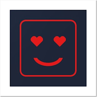 Adorable minimalist red love emoji Posters and Art